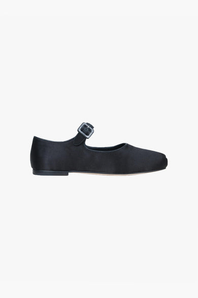 sandy liang MARY JANE POINTE IN BLACK SATIN