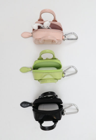 Sandy Liang MINI SECURE BAG KEYCHAIN IN BLACK