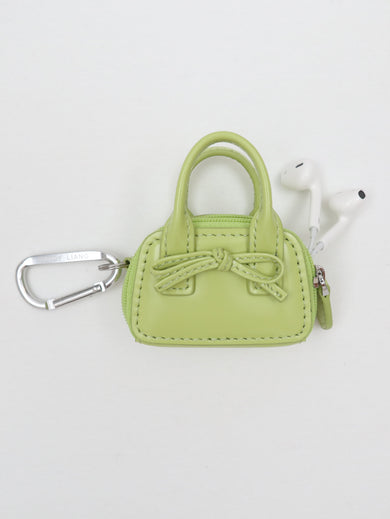 Sandy Liang MINI SECURE BAG KEYCHAIN IN MATCHA