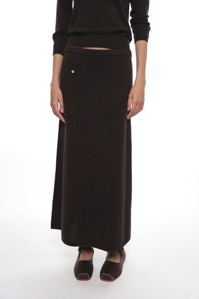 Sandy Liang MYOS CASHMERE SKIRT IN BROWN
