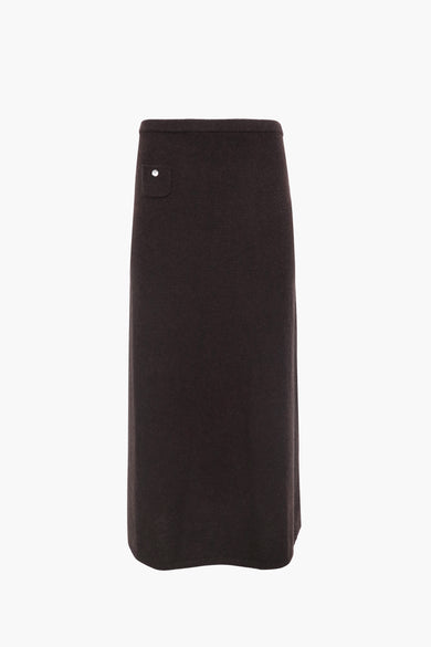 sandy liang MYOS CASHMERE SKIRT IN BROWN