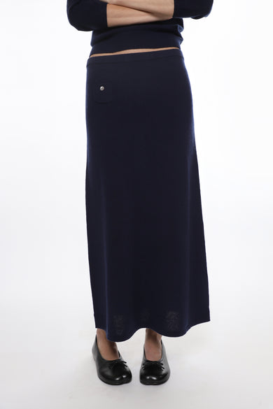 Sandy Liang MYOS CASHMERE SKIRT IN NAVY