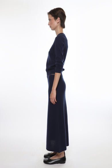 Sandy Liang MYOS CASHMERE SKIRT IN NAVY