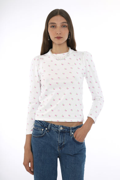 Sandy Liang NAP TOP IN EVIL FLORAL