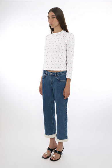 Sandy Liang NAP TOP IN EVIL FLORAL