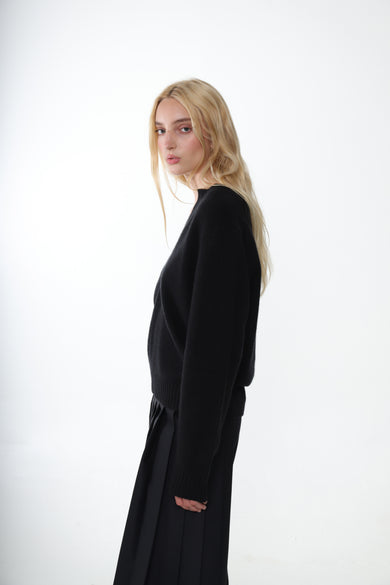 Sandy Liang NESH CASHMERE SWEATER IN BLACK