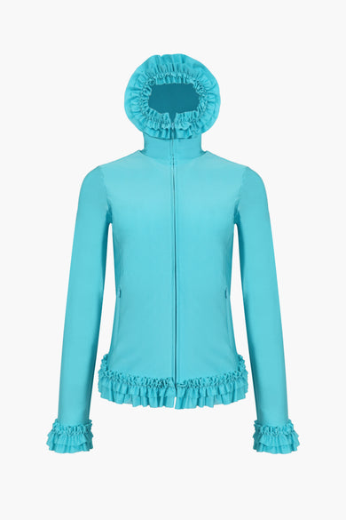 sandy liang PARSNIP ZIP HOODIE IN AQUA
