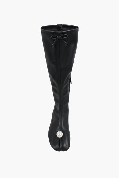 Sandy Liang PEARL SOCK BOOT IN BLACK