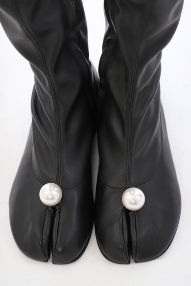 Sandy Liang PEARL SOCK BOOT IN BLACK