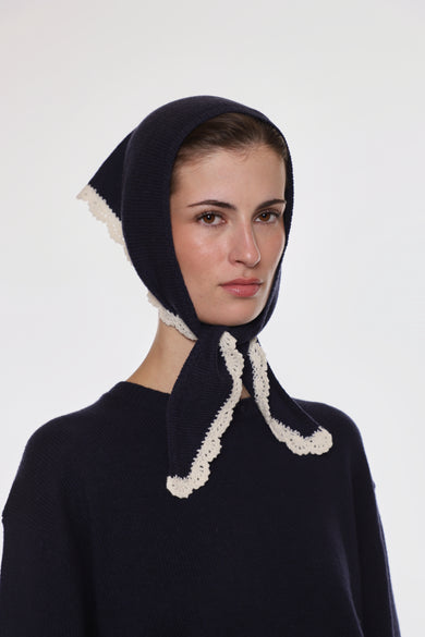 Sandy Liang PECK BONNET IN NAVY