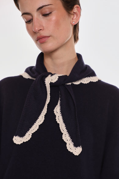 Sandy Liang PECK BONNET IN NAVY