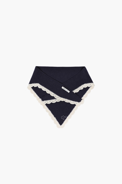sandy liang PECK BONNET IN NAVY