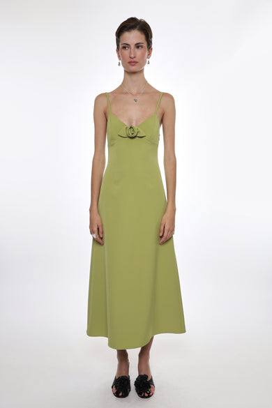 Sandy Liang PILTON DRESS IN CHARTREUSE