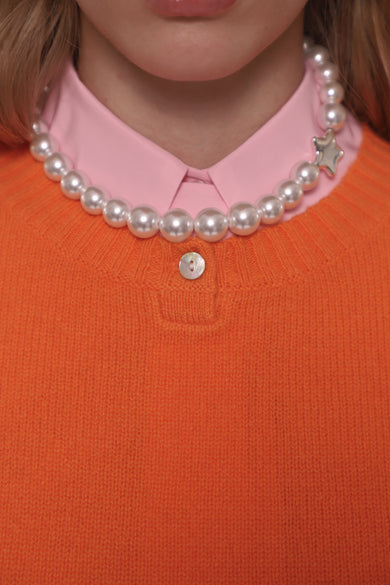 Sandy Liang PINO CASHMERE SWEATER IN ORANGE