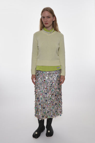 Sandy Liang PINO CASHMERE SWEATER IN PALE YELLOW
