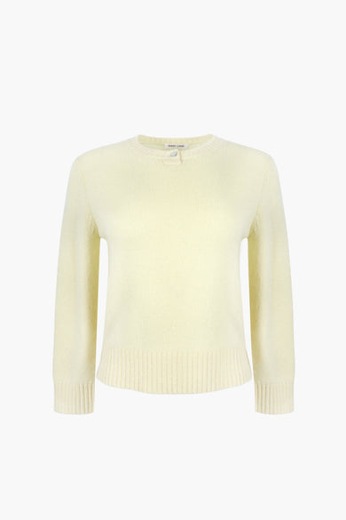 sandy liang PINO CASHMERE SWEATER IN PALE YELLOW