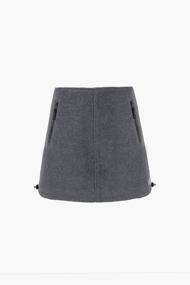 sandy liang POLAR FLEECE SKIRT IN GREY