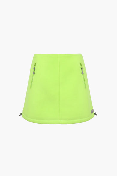 sandy liang POLAR FLEECE SKIRT IN NEON GREEN