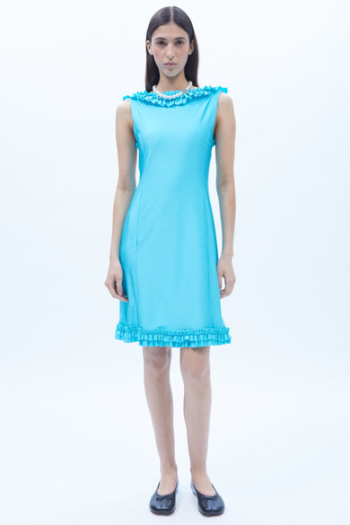 Sandy Liang PRIM DRESS IN AQUA