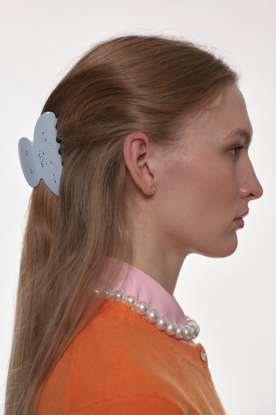 Sandy Liang PRINCESS HAIR CLAW IN PARAKEET BLUE