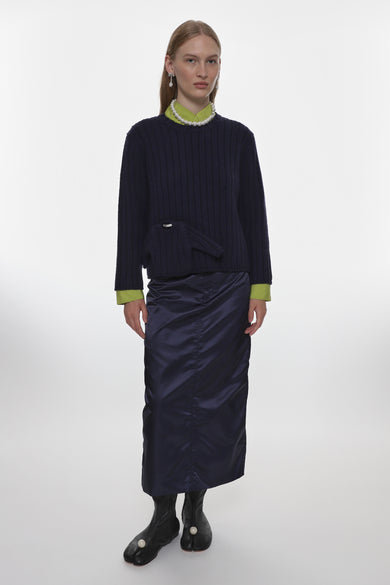 Sandy Liang RAVENNA SKIRT IN NAVY