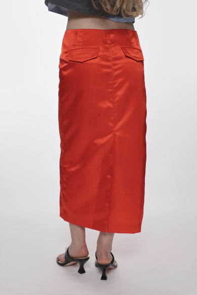 Sandy Liang RAVENNA SKIRT IN ORANGE