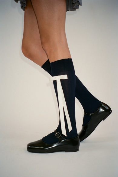 Sandy Liang RECITAL SOCKS IN NAVY