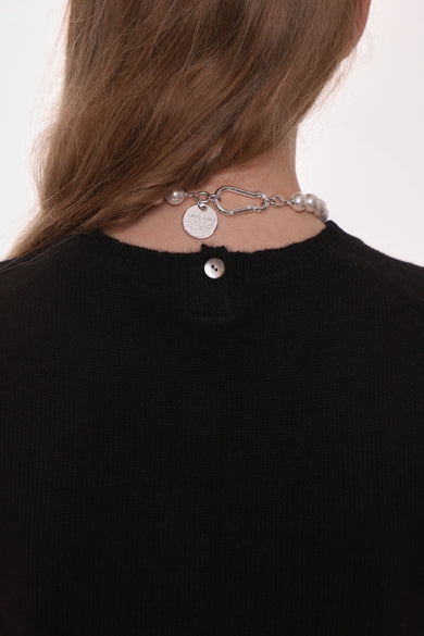 Sandy Liang SHRUNKEN CASHMERE VEST IN BLACK