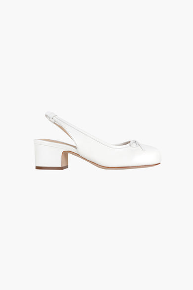 sandy liang SLINGBACK 45 IN OPTIC WHITE NAPPA