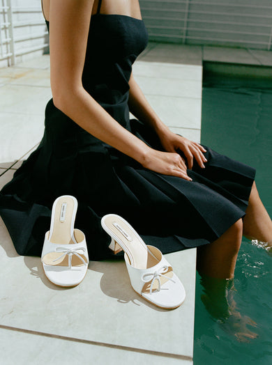 Sandy Liang THONG MULE 60 IN OPTIC WHITE NAPPA