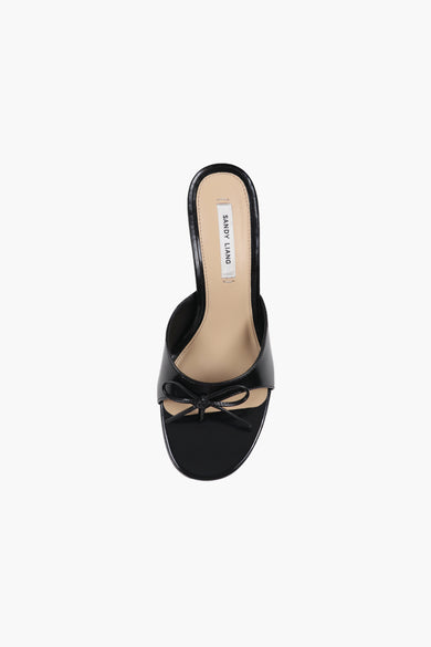 Sandy Liang THONG MULE 90 IN BLACK SPAZZOLATO