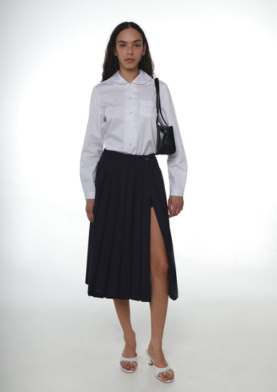 Sandy Liang UNIFORM SKORT IN DARK NAVY