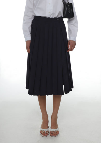 Sandy Liang UNIFORM SKORT IN DARK NAVY