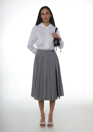 Sandy Liang UNIFORM SKORT IN GREY