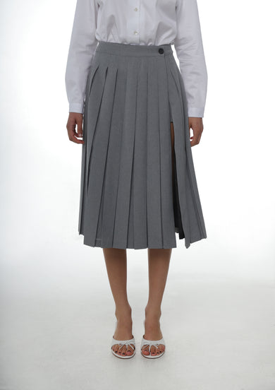 Sandy Liang UNIFORM SKORT IN GREY