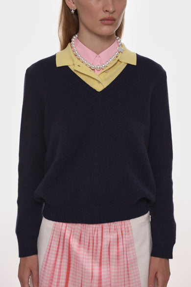 Sandy Liang WESLEY SWEATER IN NAVY