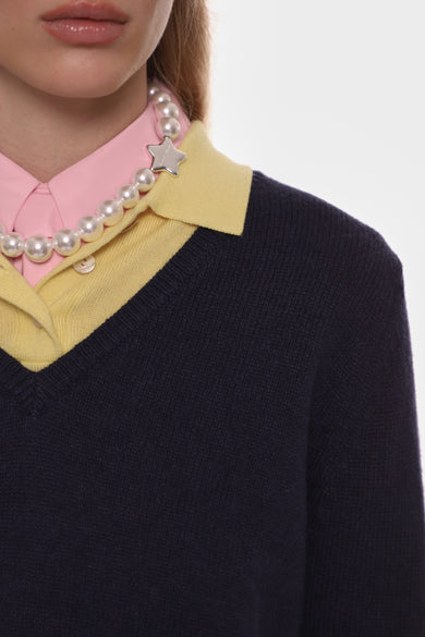 Sandy Liang WESLEY SWEATER IN NAVY