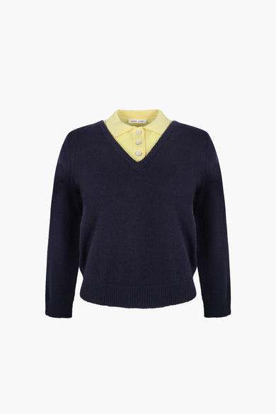 sandy liang WESLEY SWEATER IN NAVY