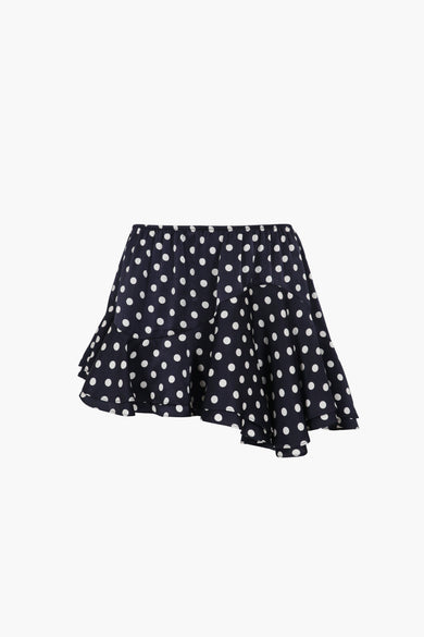 sandy liang ZENO SKIRT IN NAVY POLKA DOT