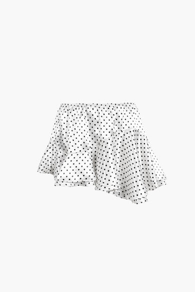 sandy liang ZENO SKIRT IN WHITE POLKA DOT