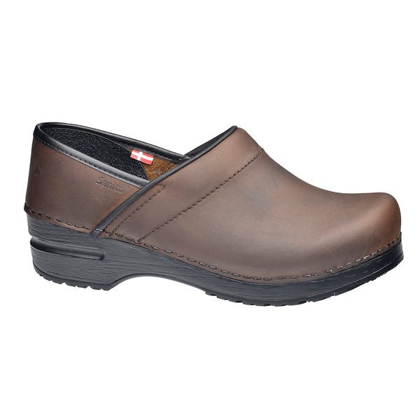 sanita Coming Soon - Pro. Oiled Leather Women's Clog in Antique Brown