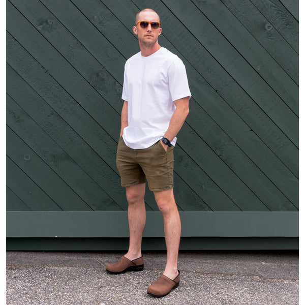 Sanita Pro. Textured Oil Men's Clog In Antique Brown