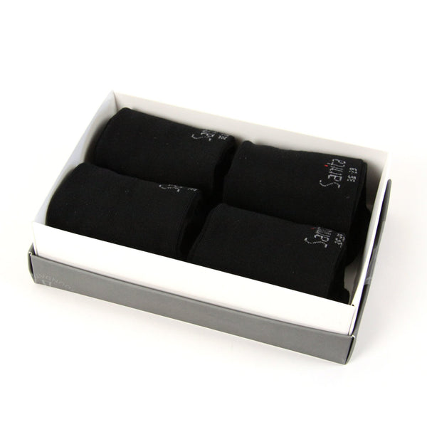 Sanita Bamboo Crew Socks 4-Pack Unisex In Black