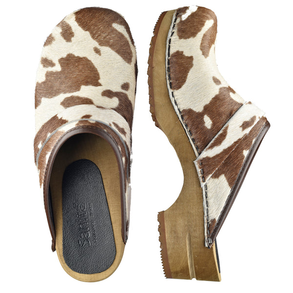 Sanita Caroline Women's Wood Clog In Brown/White