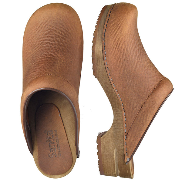 Sanita Chrissy Women's Wood Clog In Chestnut
