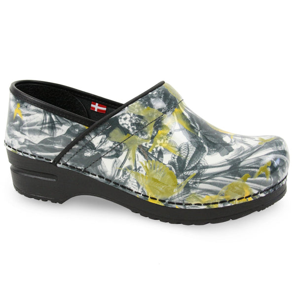 sanita Flyway Women's Clog in Yellow Grey