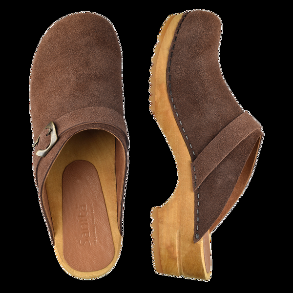 Sanita Hedi Women's Wood Clog In Antique Brown