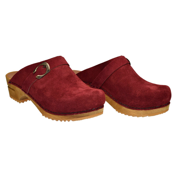 Sanita Hedi Women's Wood Clog In Deep Red