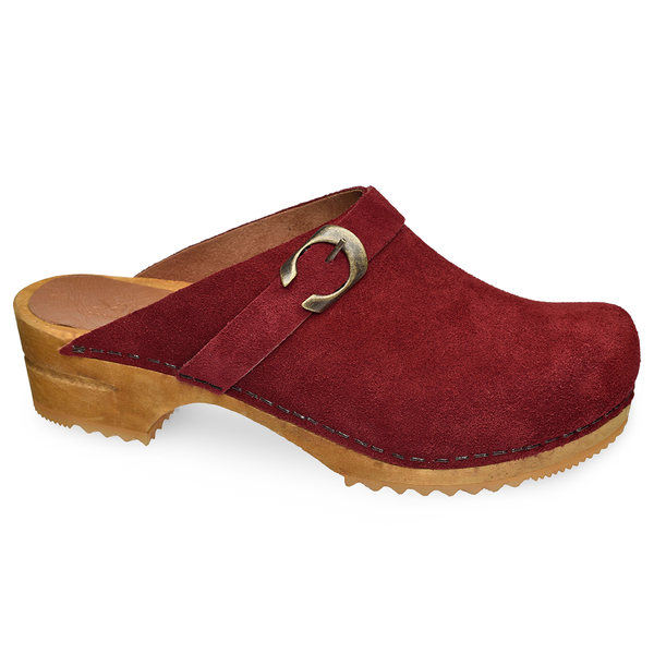 sanita Hedi Women's Wood Clog in Deep Red