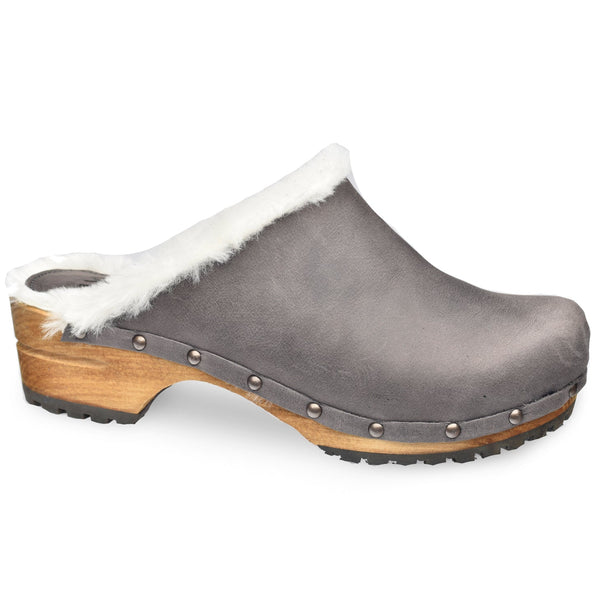 sanita Hese Women's Wood Clog in Anthracite